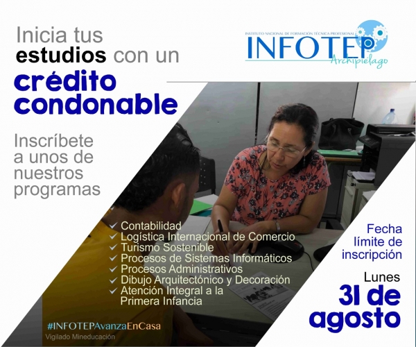 Abiertos créditos condonables para iniciar estudios en Infotep