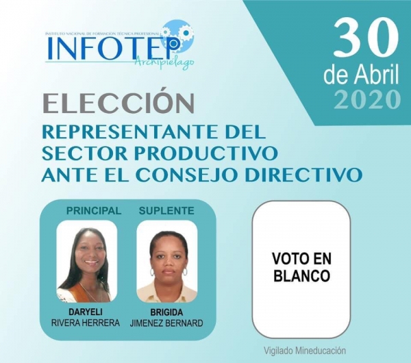 ELECCIÓN REPRESENTANTE DEL SECTOR PRODUCTIVO ANTE EL CONSEJO DIRECTIVO  - infotep